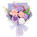 FUCAN Crochet Flowers, Finished Bouquet, Cotton Thread, Handmade, Gift for Lover, Friend, Teacher, Wedding Anniversary, Purple, 