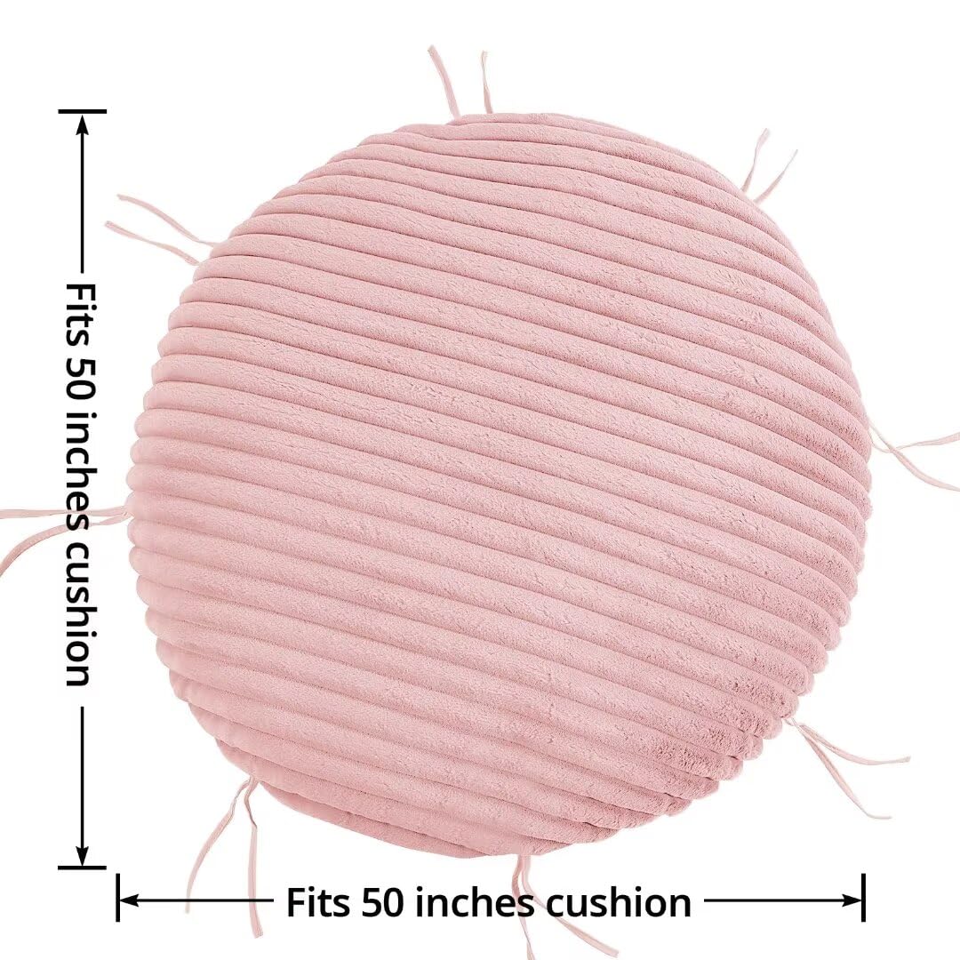 HOMBYS Fluffy Shaggy Papasan Chair Cover, Plush Faux Fur Slipcover, 55"x55", Pink, Model PAPASANPINK