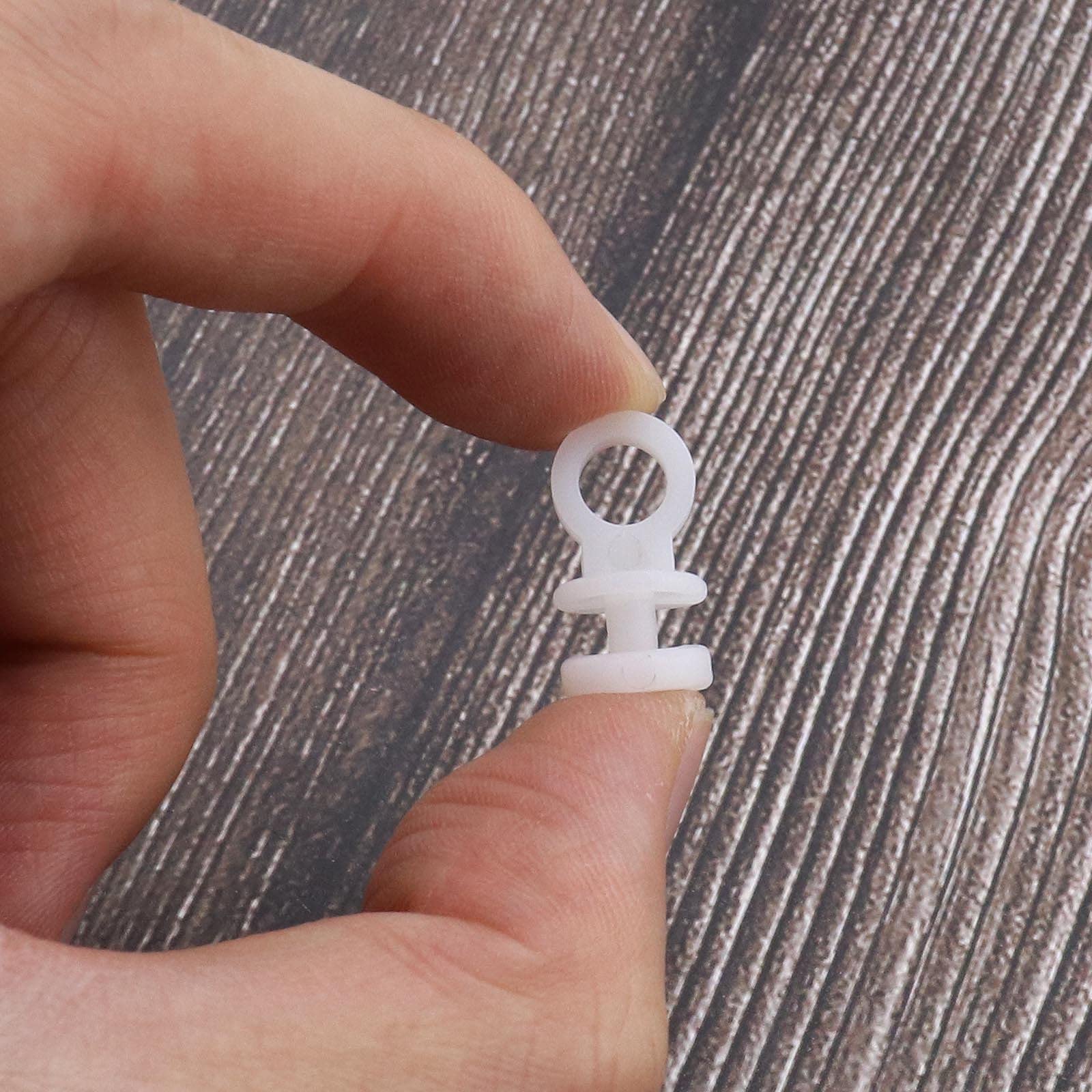 Micro Trader 50Pcs Curtain Track Rail Gliders Runner Wheel Rollers Hooks Fit For 9Mm Wide Curtain Track Rail 9Mm Bottom Diameter
