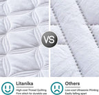 Litanika Oversized Quilt Set Diamond Stitch White Lightweight Microfiber Super King Plus 128x120