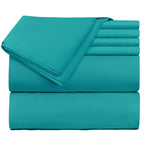 Hearth & Harbor Bed Linen Set - Split King Size, 6 Piece, Extra Deep Pocket, Microfiber, Teal