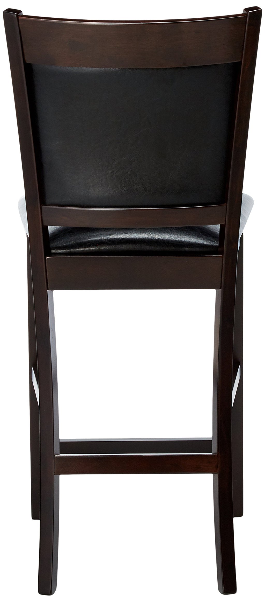 Coaster Furniture Jaden Transitional Upholstered Counter Height Dining Chair (Set of 2) Black Faux Leather Polyurethane Espresso Brown 100959