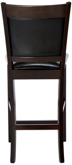 Coaster Furniture Jaden Transitional Upholstered Counter Height Dining Chair (Set of 2) Black Faux Leather Polyurethane Espresso Brown 100959