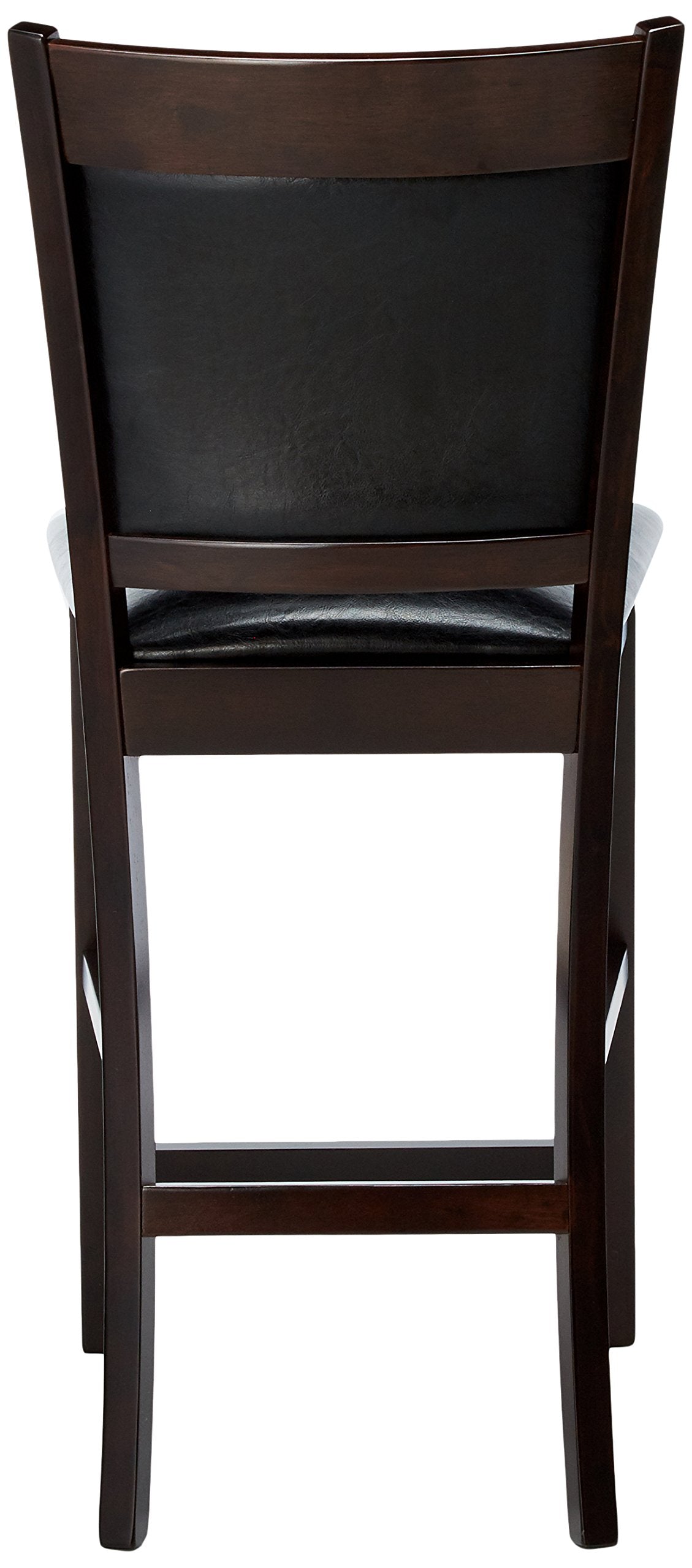 Coaster Furniture Jaden Transitional Upholstered Counter Height Dining Chair (Set of 2) Black Faux Leather Polyurethane Espresso Brown 100959