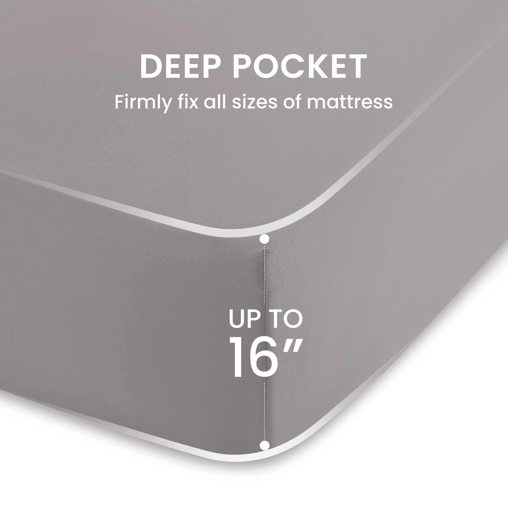 Sleep Zone Nanotex Super Soft Cooling Twin Bed Sheets Set For Kids 3 Piece - Easy Care Fitted Flat Sheet & Pillowcase Sets - Wrinkle Free, Fade Resistant, Deep Pocket 16' (Gull Gray, Twin)