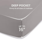 Sleep Zone Nanotex Super Soft Cooling Twin Bed Sheets Set For Kids 3 Piece - Easy Care Fitted Flat Sheet & Pillowcase Sets - Wrinkle Free, Fade Resistant, Deep Pocket 16' (Gull Gray, Twin)