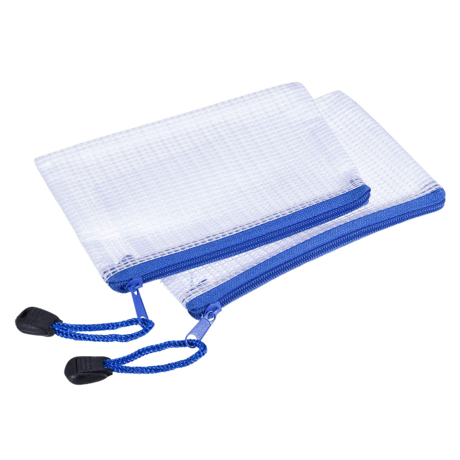 Yokive 3 Pack Mesh Zipper Bags, A6 Mesh File Pockets Plastic Document Pouch, Great For Office Appliances Travel Storage(White)