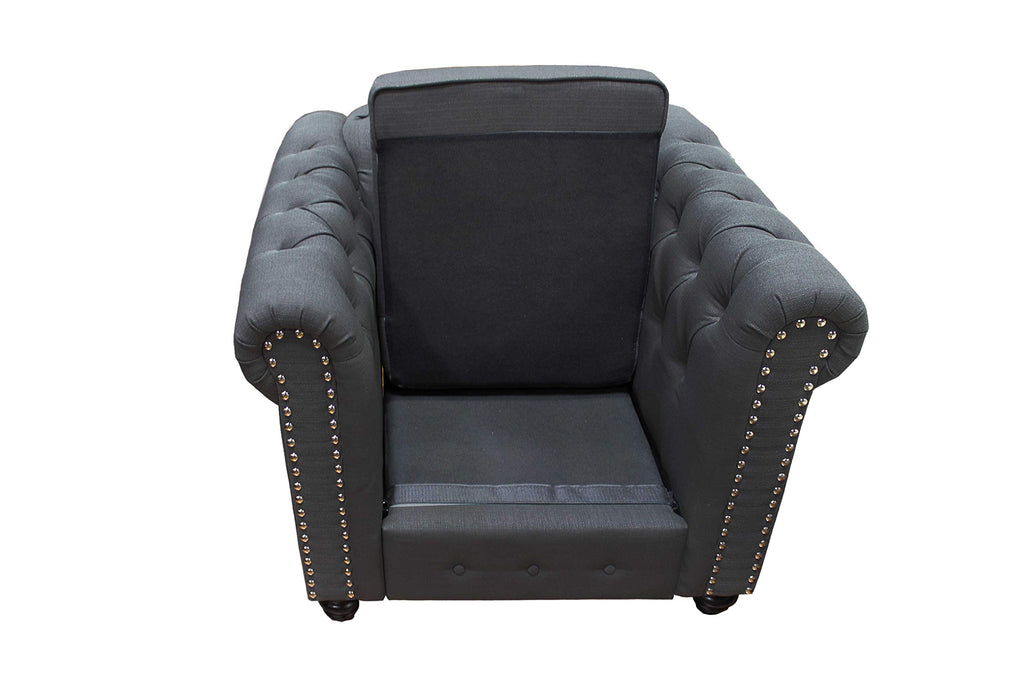 Best Master Furniture Venice Upholstered Chair, Charcoal