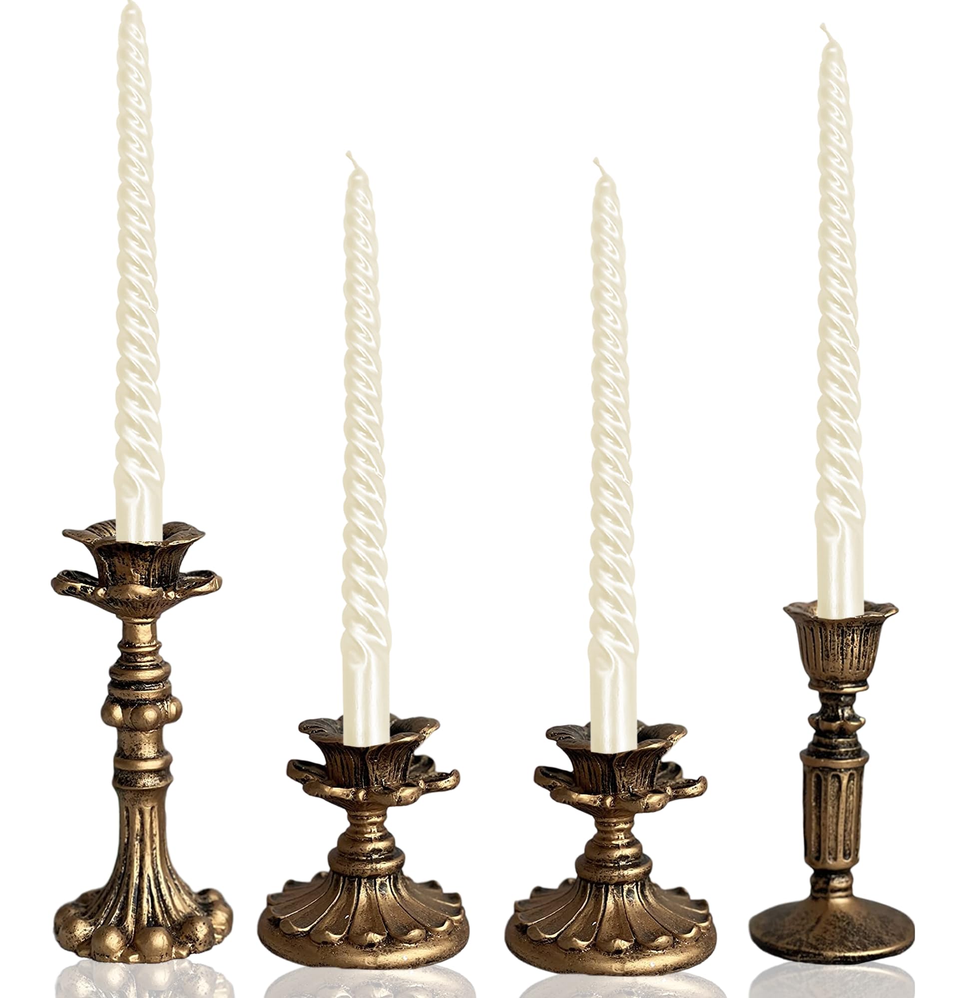 Vintage Candlestick Holder for Taper,Resin Candle Holder Antique Bronze,Decorative for Home Decor Centerpiece for Wedding Party,