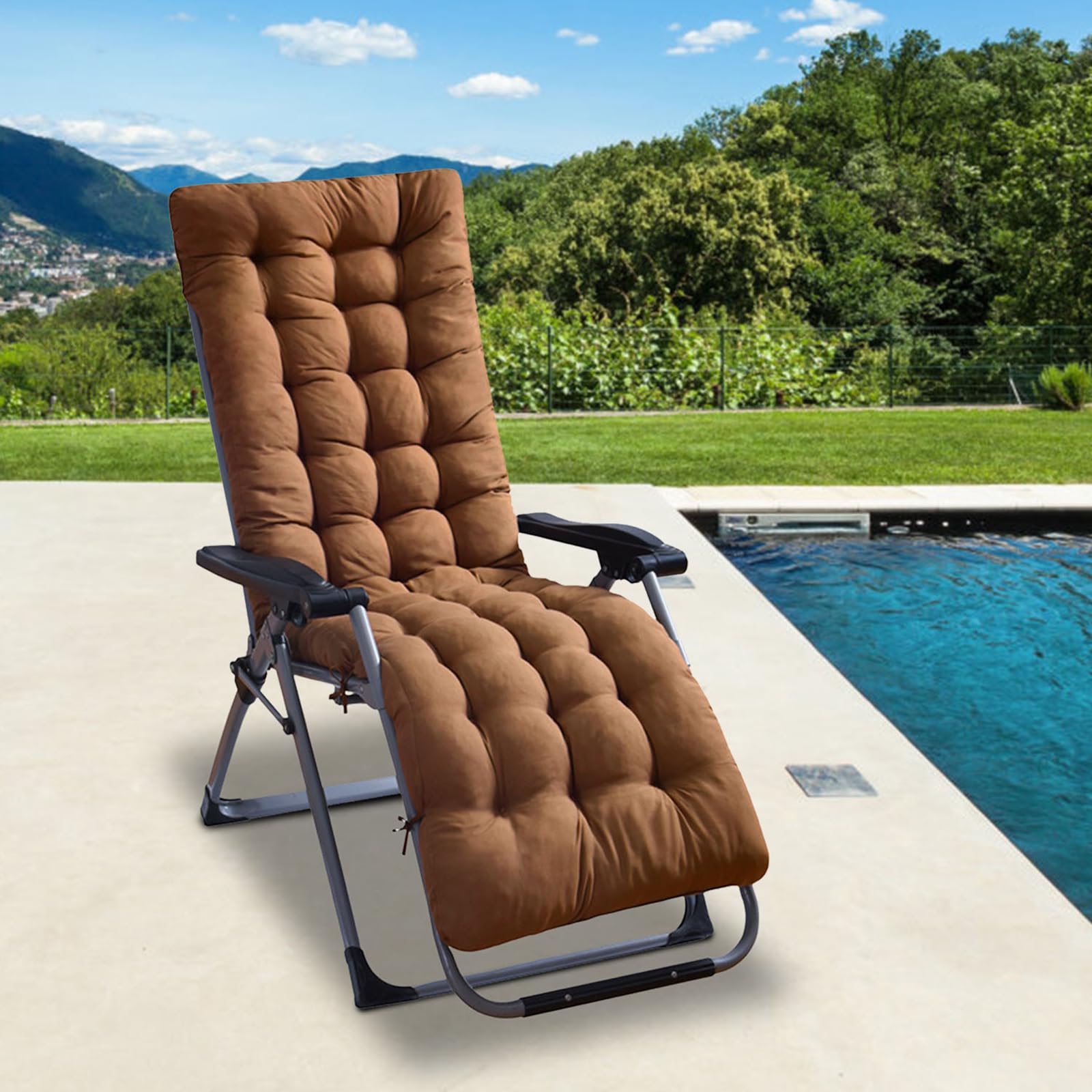 Kocaso Chaise Lounge Cushion For Bench, 67X22X3 Inch Chair Pads, Outdoor Non-Skid Patio Recliner, Rocking Chair, Sofa, Deck Chai