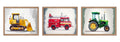 Poster Master 3-Piece Transportation Poster - Retro Vehicle Print - Gift for Kid, Friend - Bulldozer, Fire Truck, Tractor, Water