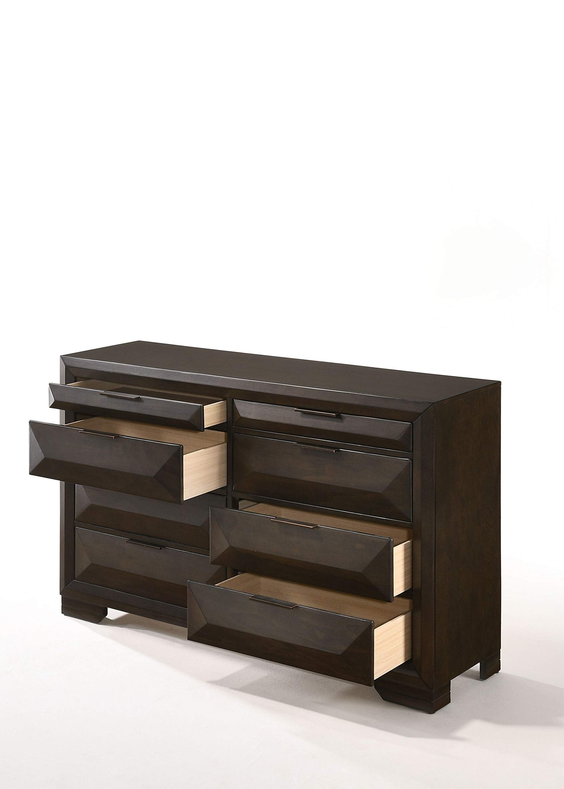 HomeRoots 59' X 17' X 37' Espresso Rubber Wood Dresser