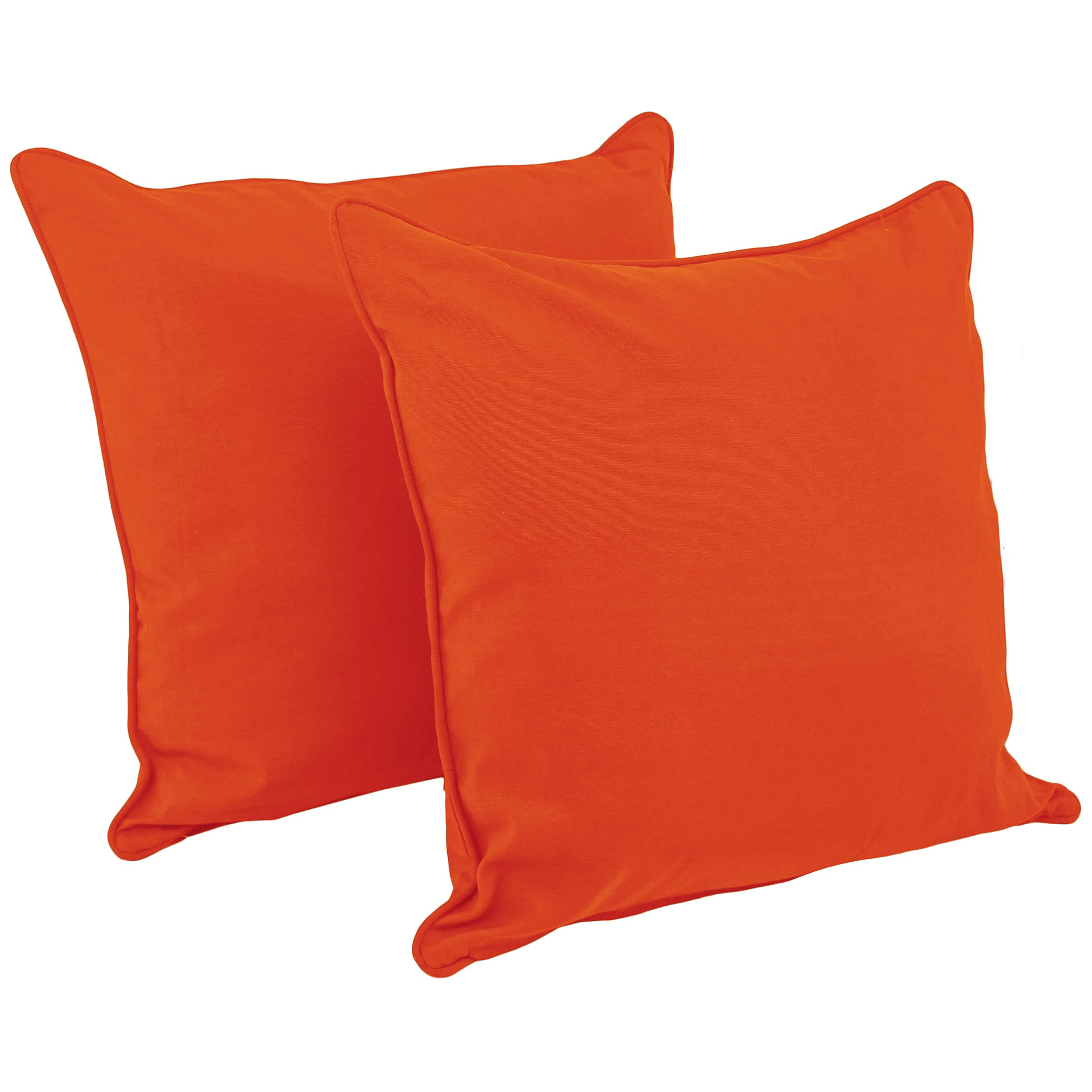 Blazing Needles Corded Twill Floor Pillows (Set of 2), 25&quot;, Tangerine Dream