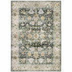 HomeRoots 510405 7 x 10 ft. Gray Charcoal Gold Brown Ivory Pale Sage & Light Blue Oriental Printed Stain Resistant Non Skid Rectangle Area Rug