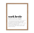 Poster Master Typography Poster - Dictionary Print - Work Bestie Definition, Special Person Who Makes Work Bearable - Gift for C