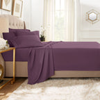 Clara Clark Twin Xl Sheets, 5 Piece Set - Hotel Luxury Sheets For Twin Xl Size Bed, Super Soft Bedding Sheets & Pillowcases, Twin Xl Size Sheets, Eggplant Purple