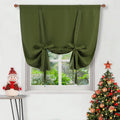 DWCN Blackout Curtains-Tie Up Shade for Window Thermal Insulated Room Darkening Rod Pocket Curtains for Kitchen, Olive Green, W4