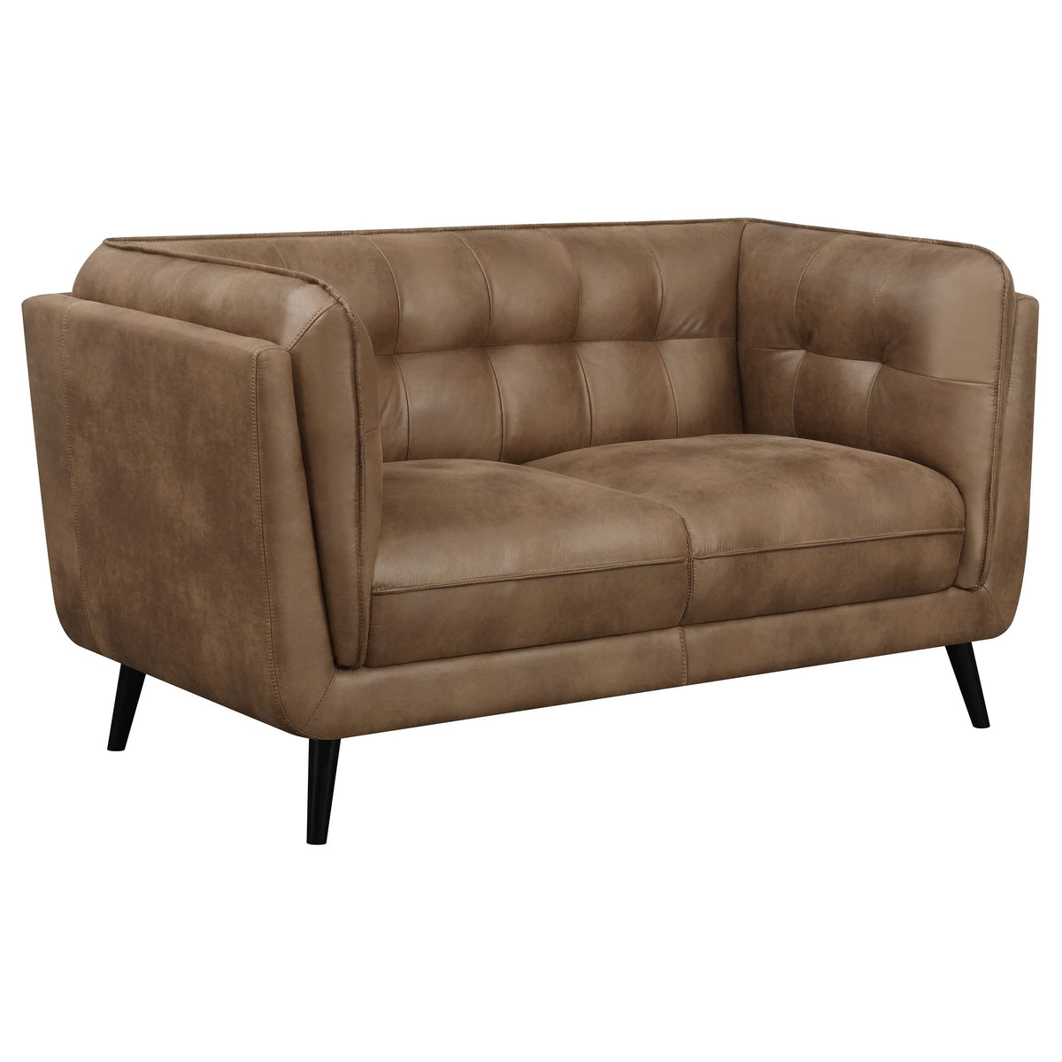 Coaster Home Furnishings Thatcher Upholstered Button Tufted Loveseat Brown