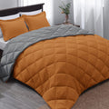 Basic Beyond Queen Comforter Set - Burnt Orange Comforter Set Queen, Reversible Bed Comforter Queen Set For All Seasons, 1 Comfo