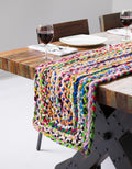 Unique Loom Braided Chindi Collection Area Rug - Layer (1 2 x 10 Table Runner, Multi/ Blue)