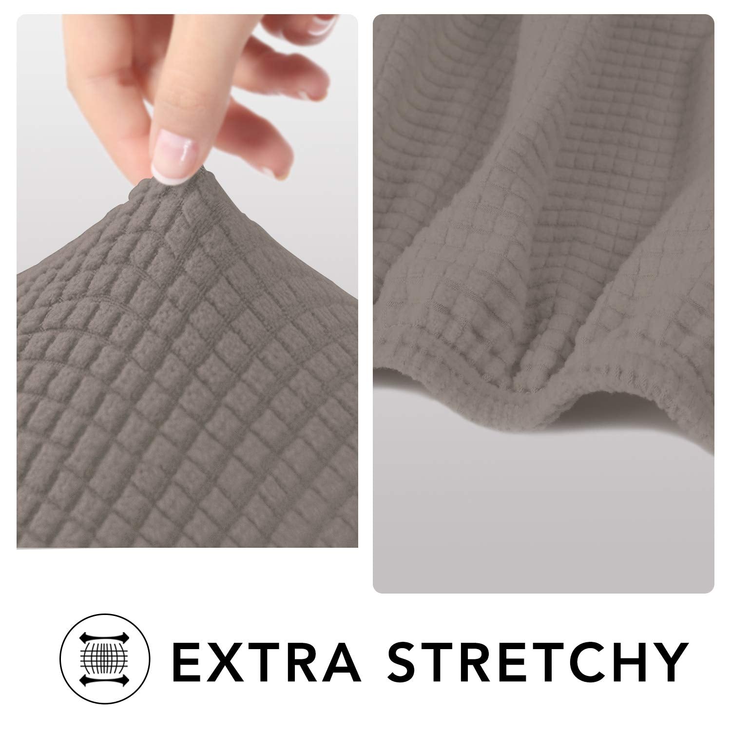 Purefit Stretch Loveseat Sofa Slipcover – Spandex Jacquard Non Slip Soft Couch Sofa Cover, Washable Furniture Protector With Non Skid Foam And Elastic Bottom For Kids (Loveseat, Taupe)