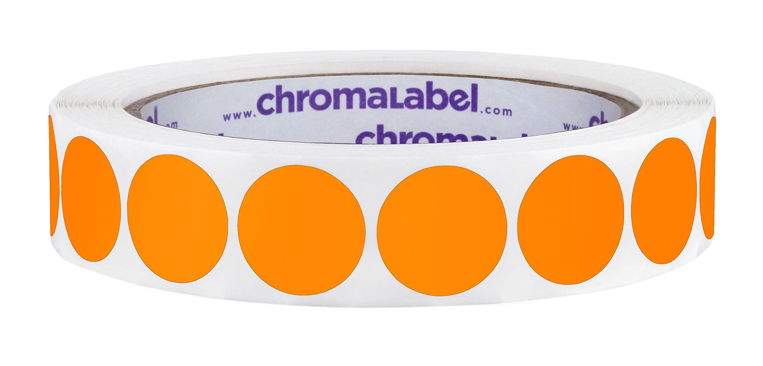 Chromalabel 0.75 Inch Round Label Permanent Color Code Dot Stickers, 1000 Labels Per Roll, Orange