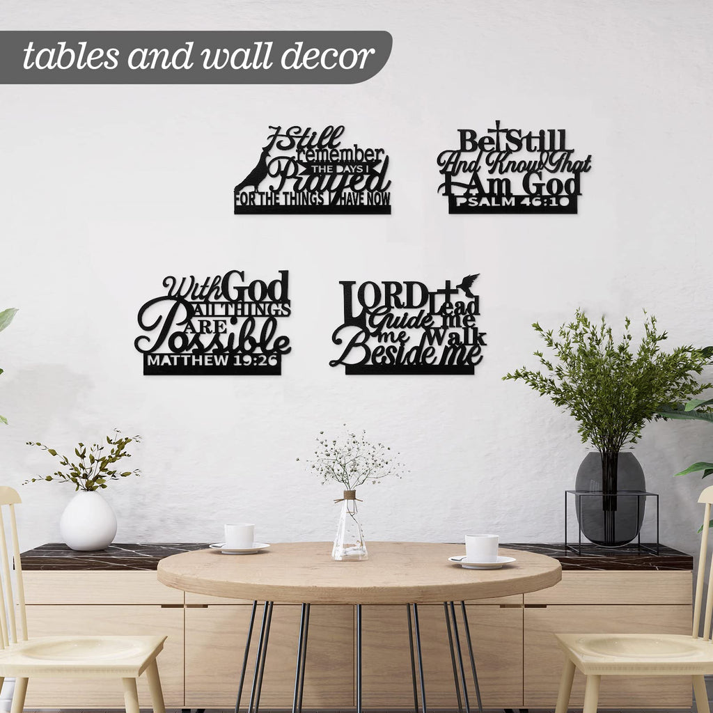 Geetery 4 Pcs Inspirational Table Art Signs Motivational Table Centerpieces I Still Remember The Days Table Decor Blessed Biblic
