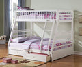 HomeRoots 79' X 57' X 65' White Pine Wood Bunk Bed