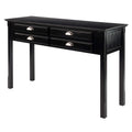 Winsome Timber 29.1 x 47.6 x 15.7-Inch Solid Beech Wood Hall/Console Table, Black (20450)