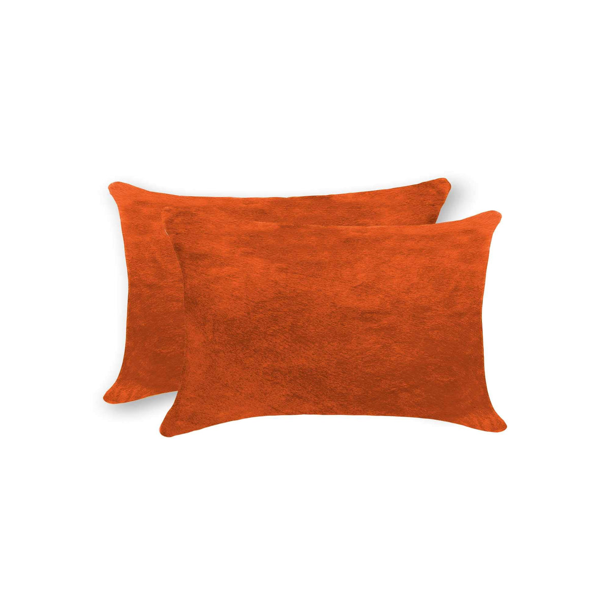 HomeRoots Decor 12' X 20' X 5' Orange 2 Pack Cowhide Pillow