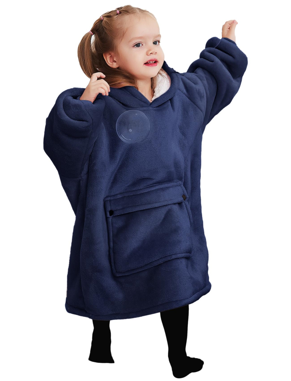 Kfubuo Wearable Blanket Hoodie For Kids Toddlers Sherpa Blanket Sweatshirt With Pocket Cute Hoodies 2-6 Year Old Girl Boy Birthd