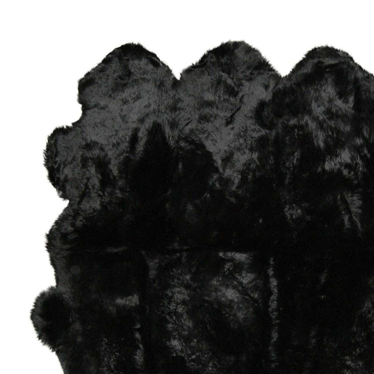 HomeRoots New Zealand Sheepskin, Microsuede 6' X 5' X 6' Black Octo Sheepskin Area Rug