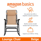 Amazon Basics Outdoor Mesh Zero Gravity Lounge Rocker With Pillow, Beige