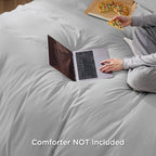 Bedsure Silver Grey Duvet Cover California King Size - Soft Double Brushed Duvet Cover For Kids With Zipper Closure, 3 Pieces, I