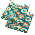 Magpie Fabrics Patio Square Chair Cushions 18'X18'X2.5' With Ties, 2 Pack, Waterproof Weather Resistant Outdoor Universal Cor