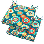 Magpie Fabrics Patio Square Chair Cushions 18'X18'X2.5' With Ties, 2 Pack, Waterproof Weather Resistant Outdoor Universal Cor