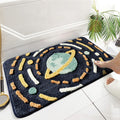 Gavi Enterprise Microfiber Soft Planets Design Bath Mat | Non Slip Quick Dry TPR Backing Floor Rug | Absorbent Plush Tufted Mat