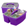 Storex Large Classroom Caddy With Cups, 13 X 11 X 6.575 Inches, Purple, Case Of 2 (00986U02C)