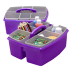 Storex Large Classroom Caddy With Cups, 13 X 11 X 6.575 Inches, Purple, Case Of 2 (00986U02C)