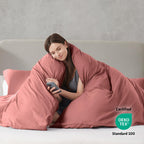 Nestl Pink Clay Duvet Cover Queen Size - Soft Prewashed Queen Duvet Cover Set, 3 Piece, With Zipper Closure, 1 Duvet Cover 90X90 Inches And 2 Pillow Shams