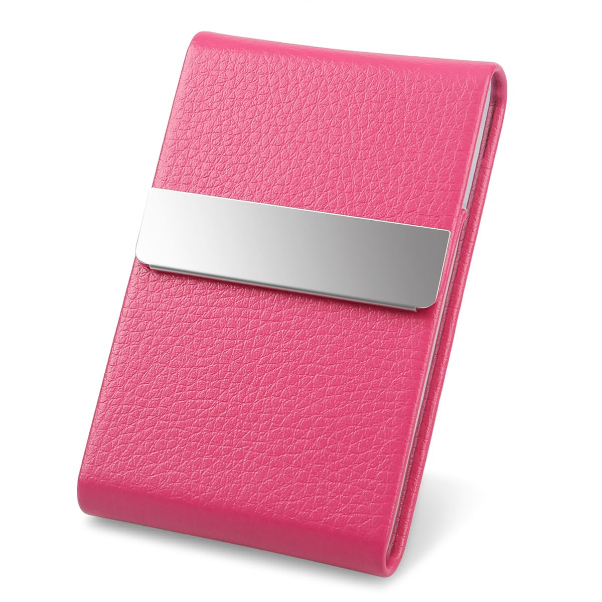 Business Card Holder With Ultra Slim Design, Business Card Case With Premium Pu Leather, Suit Pocket Metal Card Holder For Women
