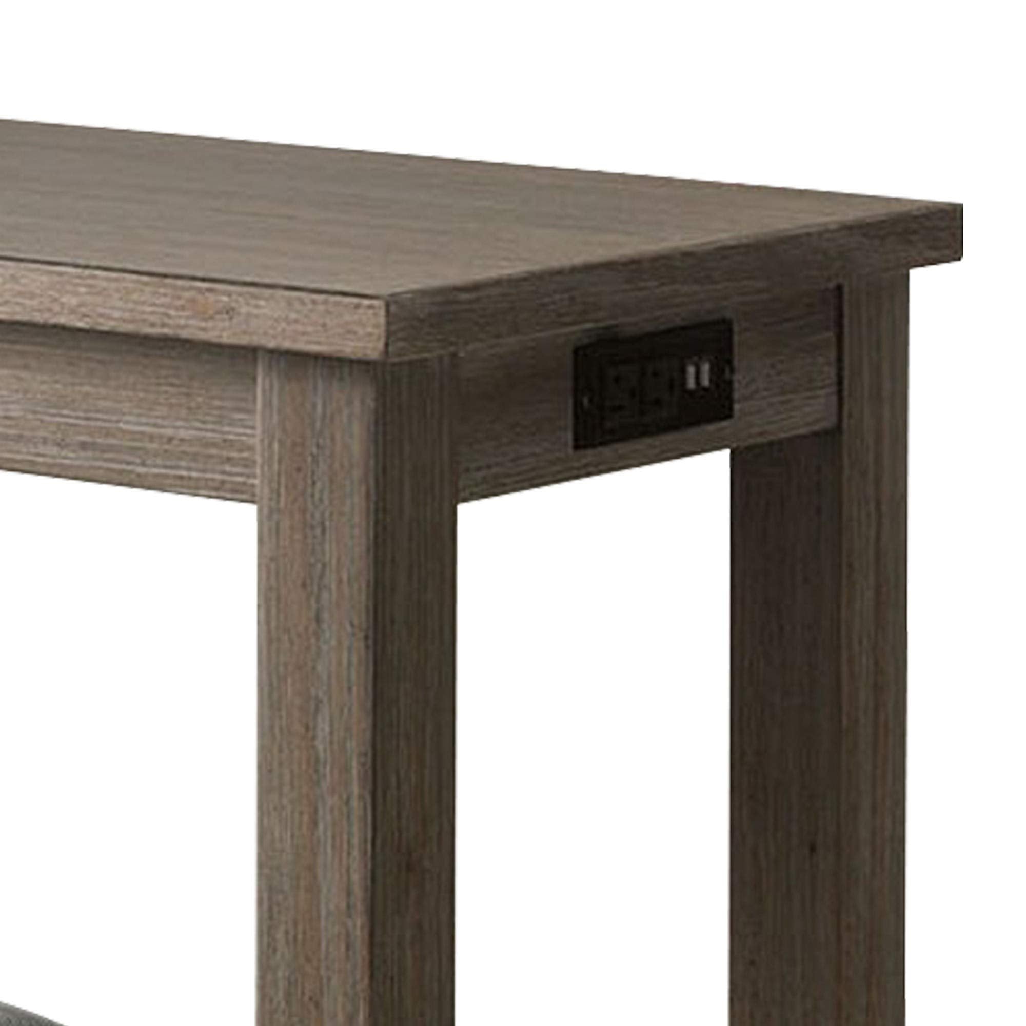 Benjara 3 Piece Counter Height Dining Set with Stools, Gray