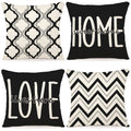 Ycoll Farmhouse Pillow Covers 18X18 Set Of 4 Throw Pillow Covers Rustic Linen Decorative Pillows Square Cushion Covers For Couch