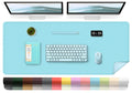 Large Desk Pad, 47.2 ' ' X 23.6 ' ', Computer Mat For Desk, Leather Desk Pad Protector, Suede Base Desk Blotter, Non-Slip Office