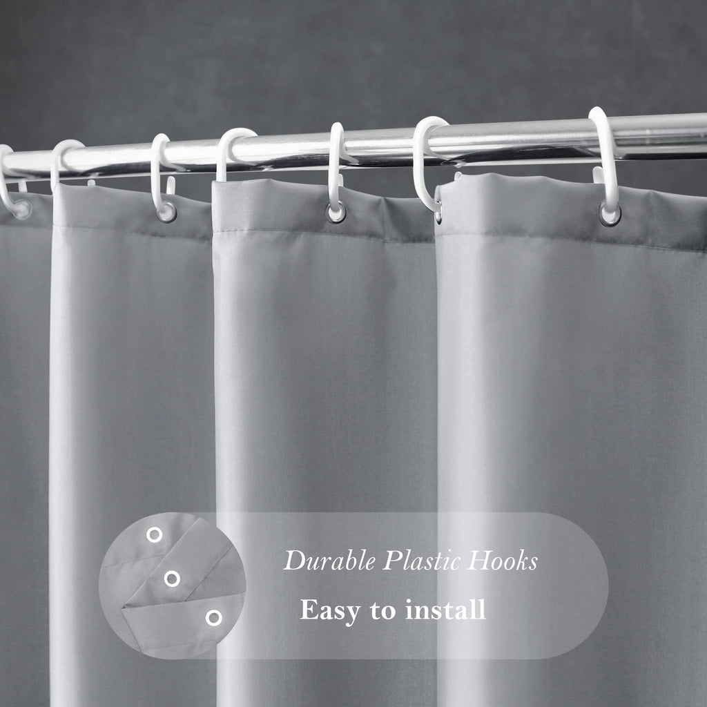 Aoohome Extra Long Shower Curtain 72 Width X 78 Height Inch, Fabric Shower Curtain Liner For Hotel With Hooks, Water Repellent,