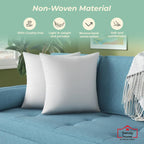 Trendy Home 18X18 Throw Pillow Insert (Set Of 4, White) Bed And Couch Pillows Stuffer Hypoallergenic Decorative Home Indoor Outd