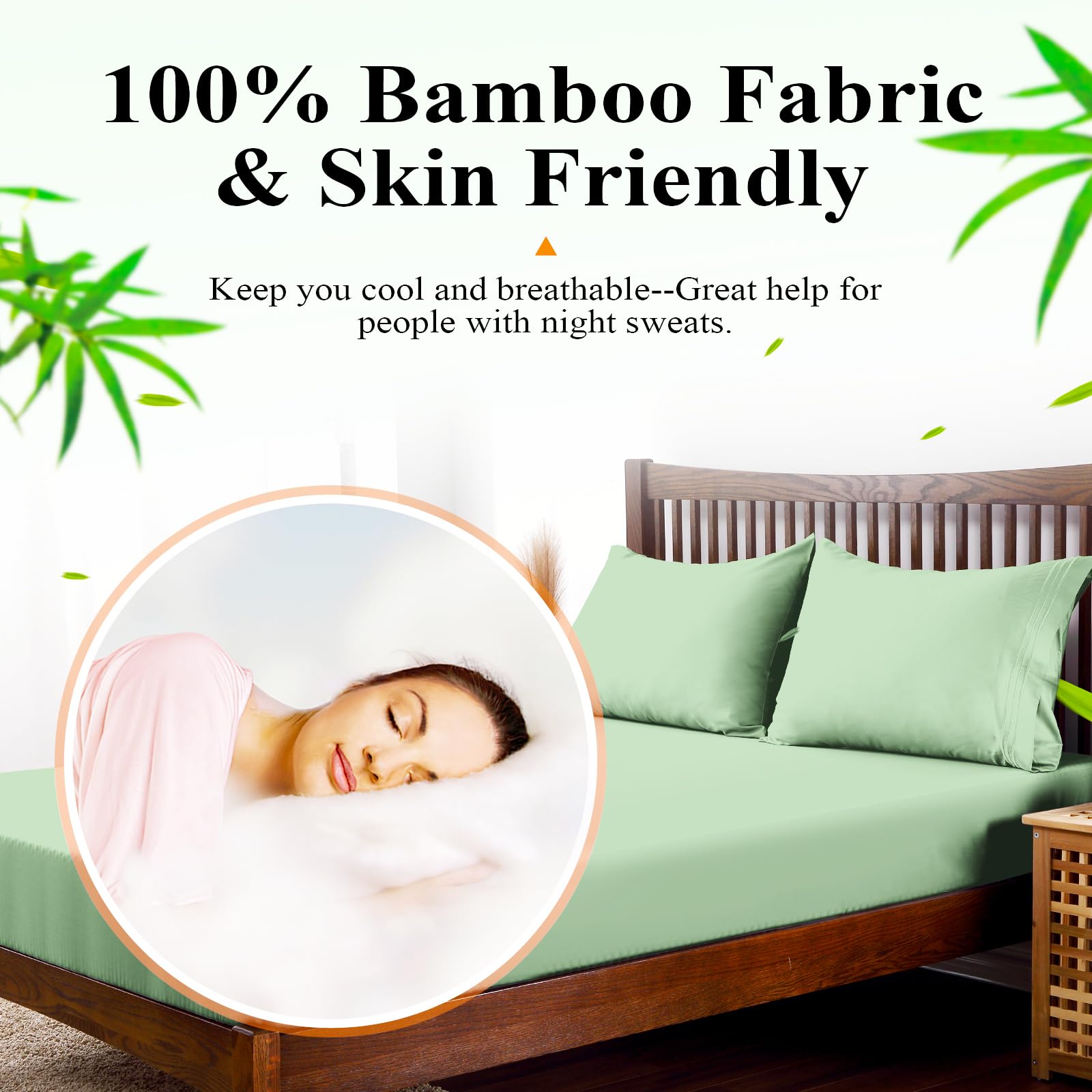 Bamboo Viscose Fitted Sheet 1 Pack Split King Size Only,400 Thread Count2-Pack 80''X39'',8-16'' Deep Pocket,Bottom Sheet Colorfa