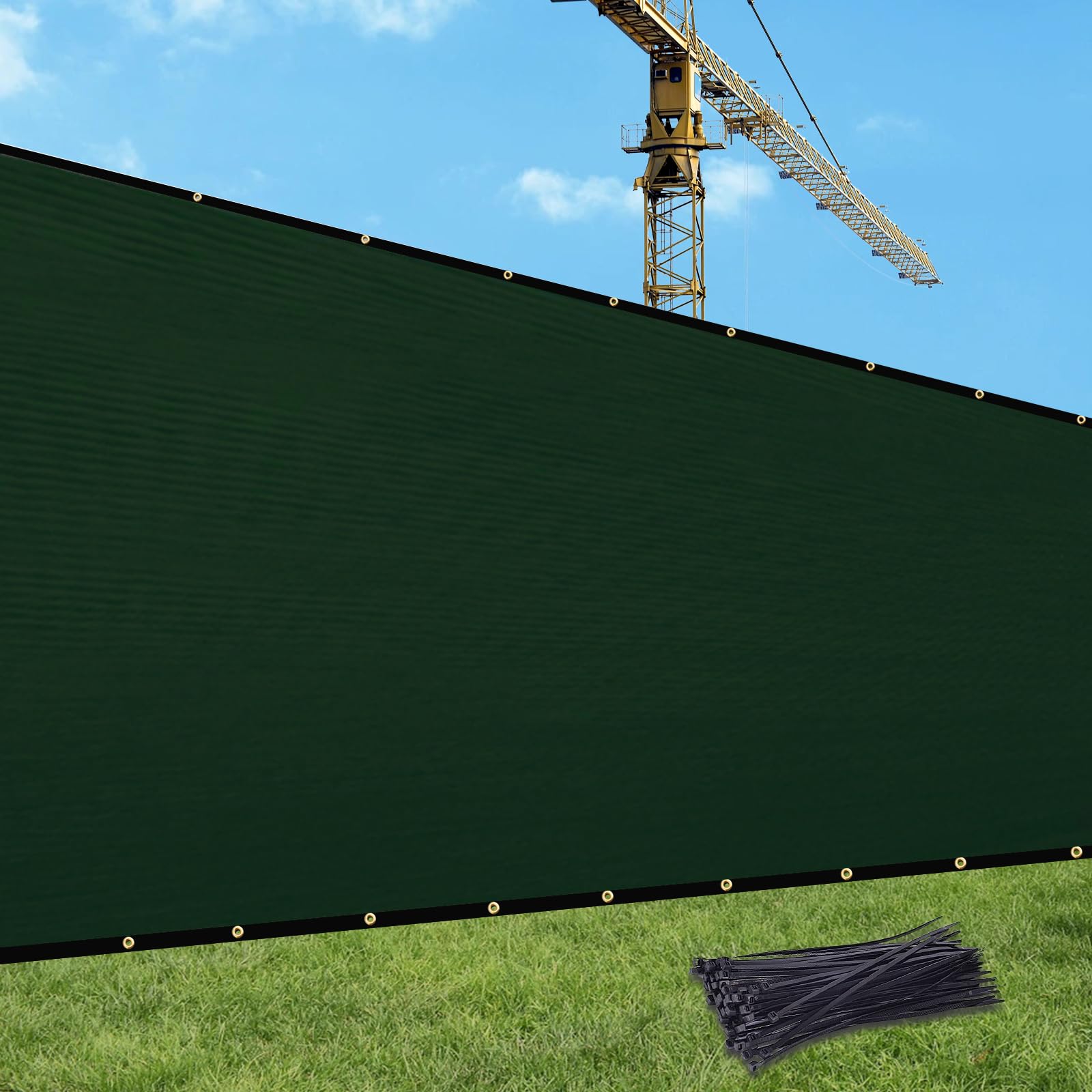 Upgrade Privacy Screen Fence Customized 6X20 Ft Dark Green Outdoor Hdpe Mesh Fabric For Construction Site Deck,Backyard,Patio Wi