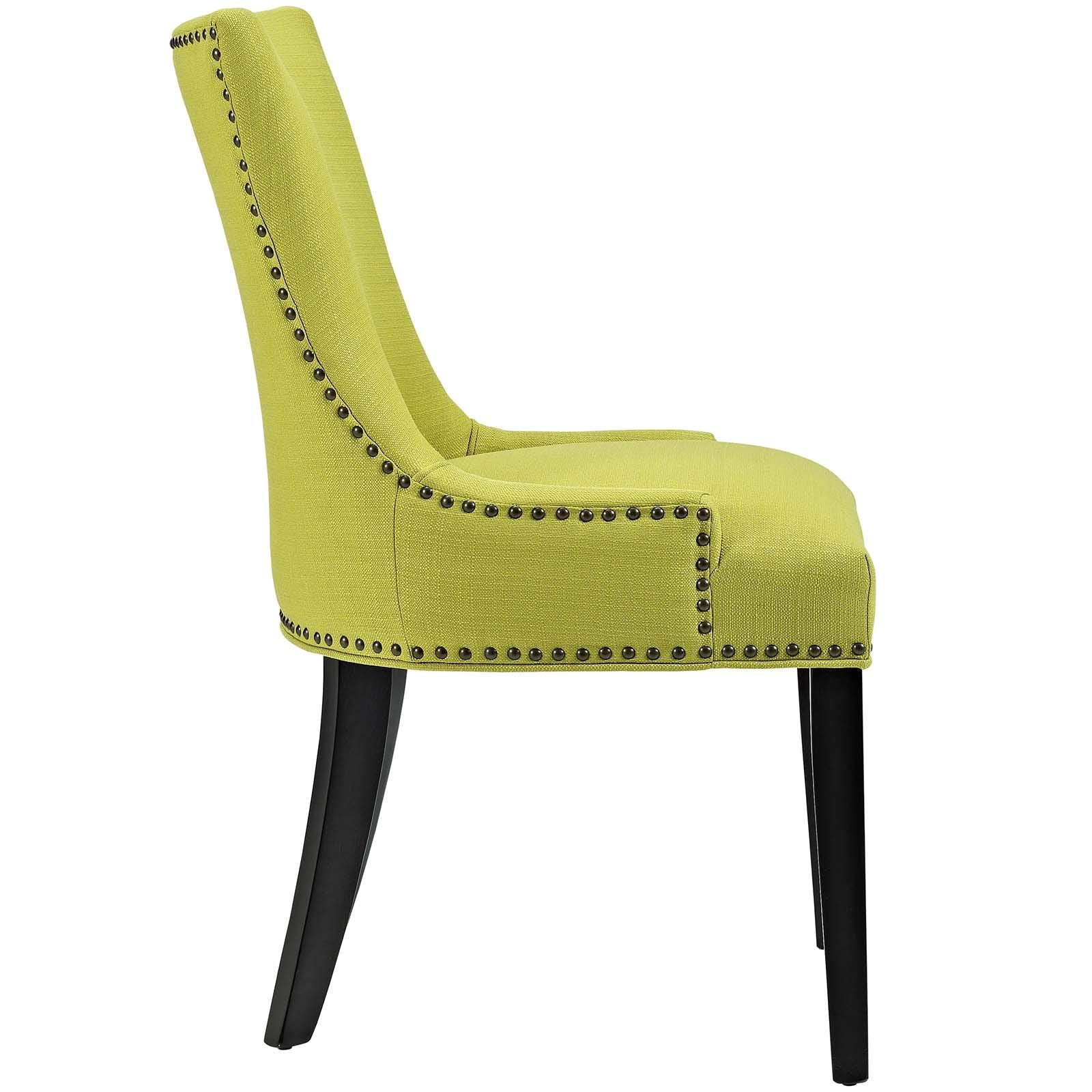 Modway Marquis Modern Upholstered Fabric Four Dining Chairs With Nailhead Trim In Wheatgrass