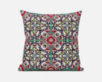 HomeRoots Green Grey Pink Gray Pink Cloverleaf Boho Suede Throw Pillow